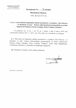Nr 93/O/2015 Burmistrza Głuszycy z dnia 06 maja 2015 roku w