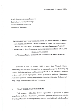 Dr hab. Katarzyna Myszona-Kostrzewa &ndash; recenzja