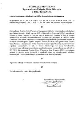 UCHWAŁA NR V/28/2015 - Związek Gmin Wierzyca