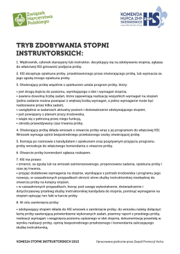 Tryb zdobywania stopni instruktorskich