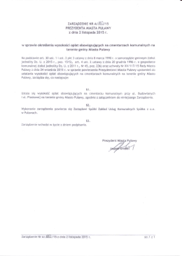 zARzĄDzENiE NR A/łíiíl/i 5 - Zakład Usług Komunalnych w
