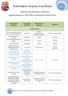 Kalendarz imprez miejskich 2015