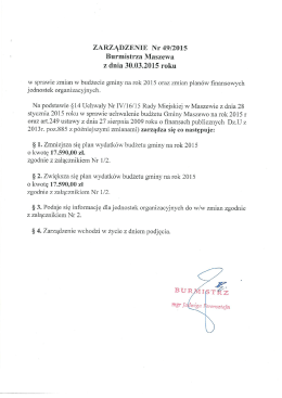 Burmistrza Maszewa z dnia 30.03.2015 roku