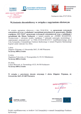 Wyniki postępowania.