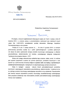 Główny Inspektor Farmaceutyczny Zofia Ulz