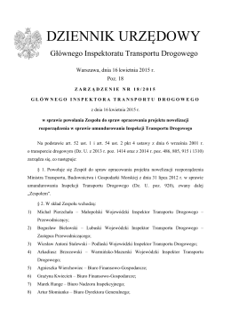 zarządzenie nr 18/2015 Głównego Inspektora Transportu
