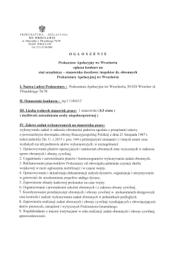 inspektor ds obronnych - Prokuratura Apelacyjna we Wrocławiu