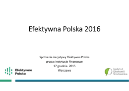 Efektywna Polska 2016 – cele i plany