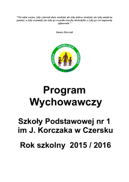 Program Wychowawczy - Szkoła Podstawowa nr 1 w Czersku