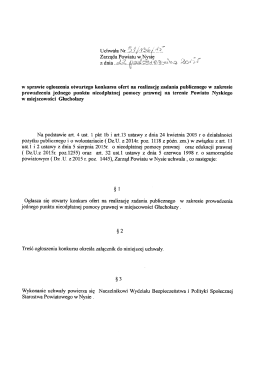 w sprawie ogłoszenia otwartego konkursu ofert na reałizację