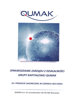 sprawozdanie zarządu z działalności grupy kapitałowej