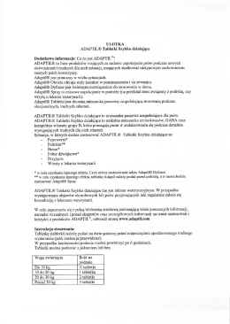 Adaptil Tabletki - ulotka