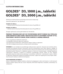 GOLDES&reg; D3, 1000 jm, tabletki GOLDES&reg; D3, 2000 jm, tabletki