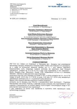 w warszawie I “`y PKP PoLsnE LINIE KuLEJowE s.A.