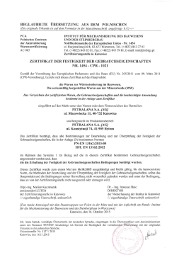 BEGLAUBIGTE ÜBERSETZUNG AUS DEM POLNISCHEN