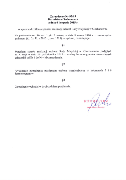 w sprawie określenia sposobu realizacji uchwał Rady Miejskiej w