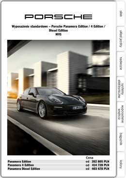 Wyposażenie standardowe – Porsche Panamera Edition / 4 Edition