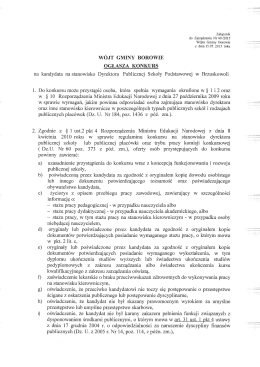 Wójt Gminy Borowie ogłasza konkurs na kandydata na stanowisko