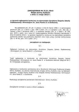 Załącznik nr 1 - Zarządzenie Nr II.51.2015