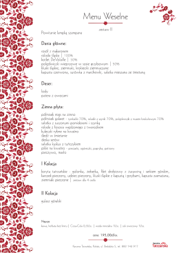 Menu 2 - Karczma Tatrzańska