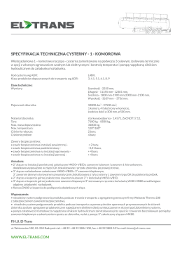 specyfikacja techniczna cysterny - 1 - komorowa - el