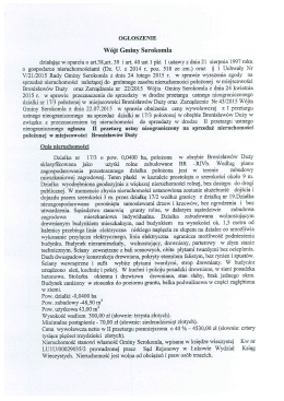 Ogloszenie dotyczace II przetargu ustnego nieograniczonego na