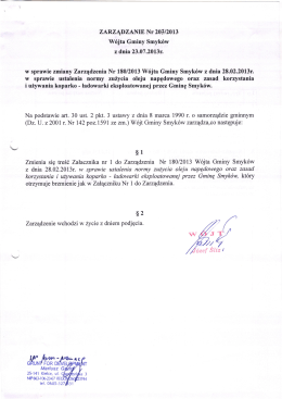 ZARZĄDZANIE Nr 201/2013 Wójta Gminy Smyków z