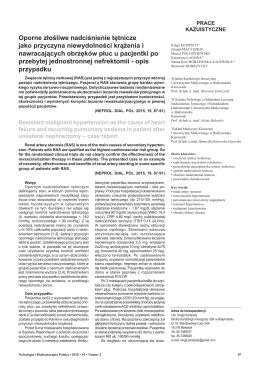 Oporne złośliwe nadciśnienie tętnicze jako przyczyna niewydolności