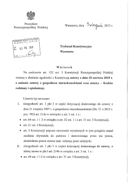 Wniosek do Trybunału Konstytucyjnego