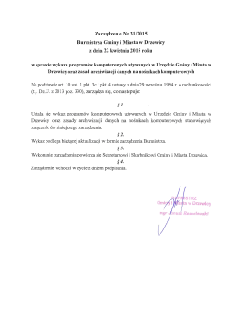 Zarządzenie Nr 31/2015 Burmistrza Gminy i Miasta