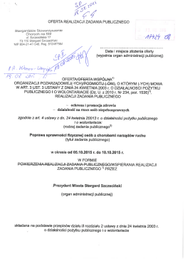 oferta realizacji zadania publicznego