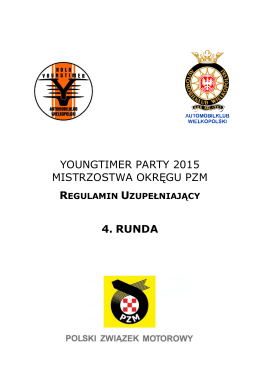 Regulamin Uzupełniający Pucharu Youngtimer Party 2015