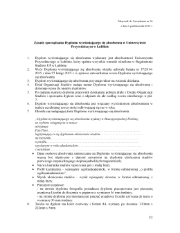 Zasady sporządzania Dyplomu wyróżniającego się absolwenta