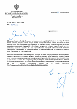 Informacja dotycząca Konkursu na Innowacje Społeczne.