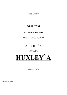 Wędrówki po bibliografii: Aldous Leonard Huxley