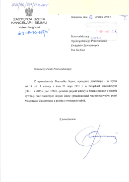 poselski projekt ustawy o zm. ust. o służbie