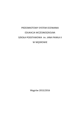 Edukacja wczesnoszkolna - Szkoła Podstawowa im. Jana Pawła II w