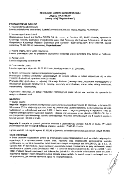 Pobierz regulamin - wygrajzplatinum.pl
