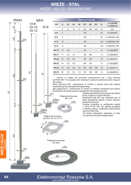 Wieże i iglice odgromowe - Elektromontaż Rzesz&oacute;w SA