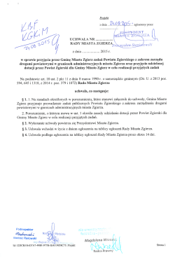 w sprawie przyjęcia przez Gminę Miasto Zgierz zadań Powiatu