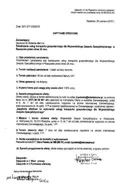 Znak: EAT-271 113312015 ZAPYTANIE OFERTOWE