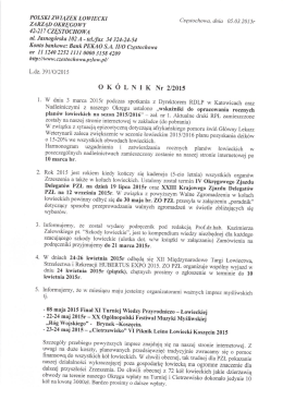 Okólnik nr.2, 2015 - Zarząd Okręgowy w Częstochowie