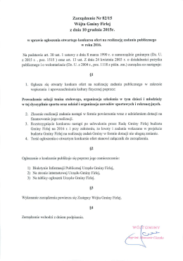 Treść ogłoszenia - Urząd Gminy Firlej