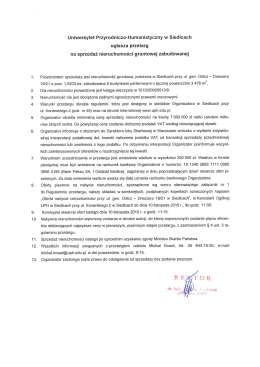 treść ogłoszenia - Uniwersytet Przyrodniczo