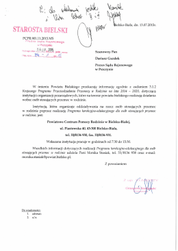 Informacja Starosty Bielskiego