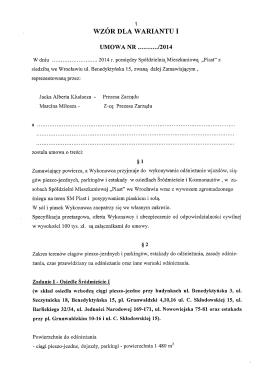 Wzór umowy – wariant I