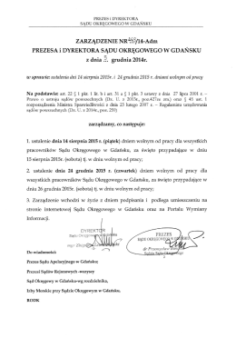 24 grudnia 2015 r. - Sąd Okręgowy w Gdańsku