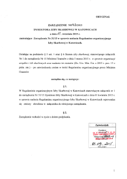 Zarządzenie Nr 143/2015 Dyrektora Izby Skarbowej w Katowicach z