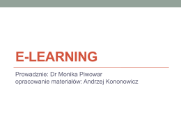 E-learning - Omówienie tematyki i celów kursu