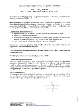 zAPYrANIĘcENowE DOTYCZĄCE zAMowIEN PoNizEJ 30 000 EURO